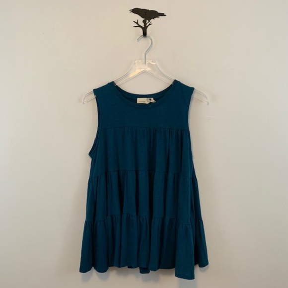 Everleigh Tops - Everleigh Teal Tiered Babydoll Tank Top